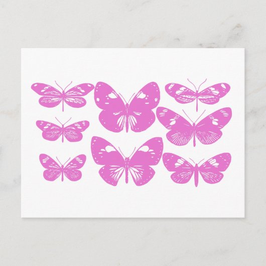 Carte Postale Bouton d'impression bloc Vintage en rose (Devant)