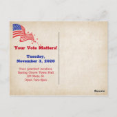 Carte Postale Bouton du vote du jour d'élection sur la Constitut (Dos)