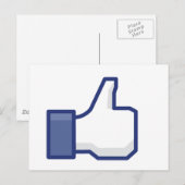 Carte Postale Bouton Facebook Like (Devant / Derrière)