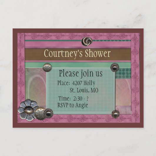 Carte postale Bouton Invitation (Devant)