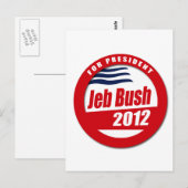 Carte Postale Bouton Jeb Bush 2012 (Devant / Derrière)