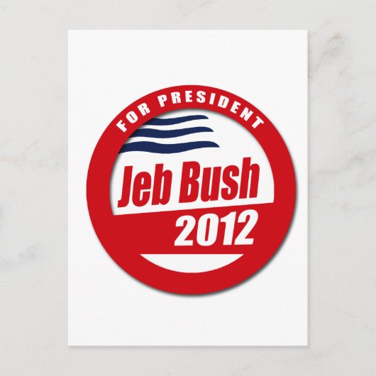 Carte Postale Bouton Jeb Bush 2012 (Devant)