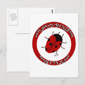 Carte Postale Bouton Ladybug (Devant / Derrière)