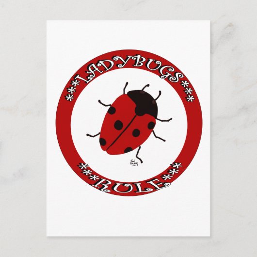 Carte Postale Bouton Ladybug (Devant)