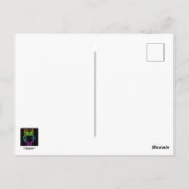 Carte Postale Bouton lumière néon psychédélique hibou (Dos)