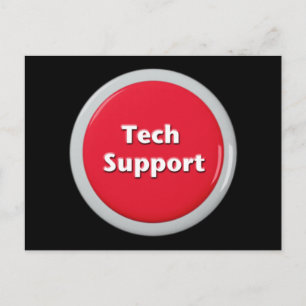 Carte Postale Bouton Panique rouge du support technique