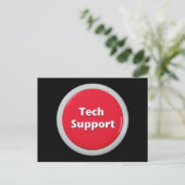 Carte Postale Bouton Panique Rouge Support Technique (Debout devant)