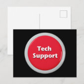 Carte Postale Bouton Panique Rouge Support Technique (Devant / Derrière)