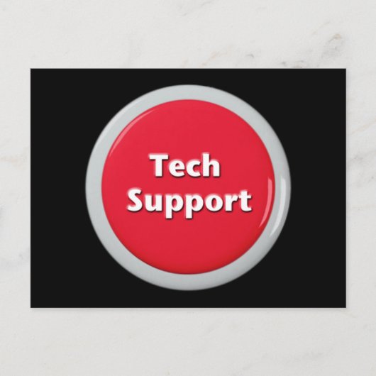 Carte Postale Bouton Panique Rouge Support Technique (Devant)