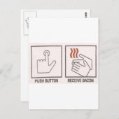 Carte Postale Bouton Push, Bacon de réception (Devant / Derrière)