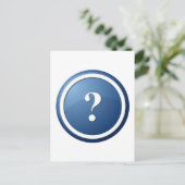 Carte Postale bouton rond point d'interrogation bleu (Debout devant)