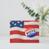 Carte Postale Bouton Vote sur l'indicateur USA (Debout devant)