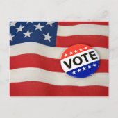 Carte Postale Bouton Vote sur l'indicateur USA (Devant)