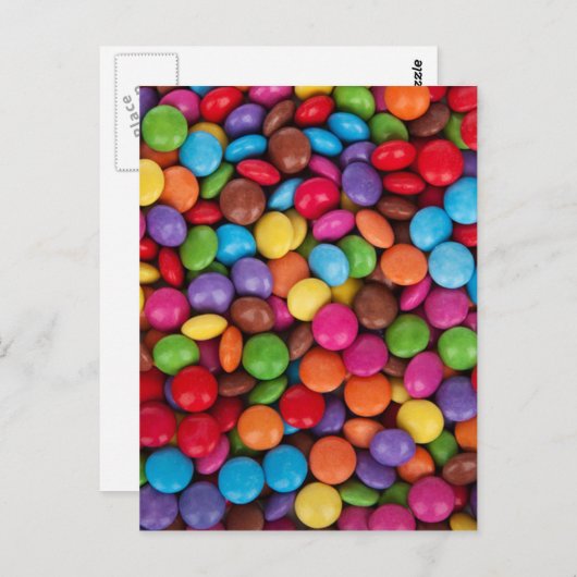 Carte Postale Boutons chocolat multicolore cool (Devant / Derrière)