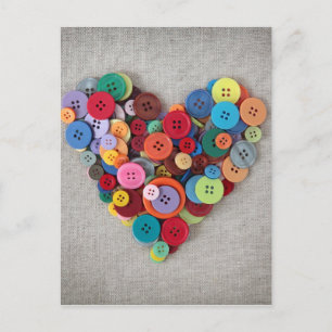 Carte Postale Boutons colorés Coeur