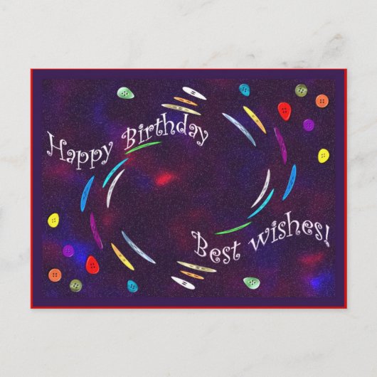 Carte Postale Boutons d'anniversaire ! (Devant)
