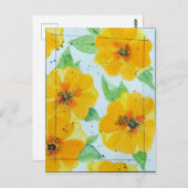 Carte Postale Boutons d'aquarelle (Devant / Derrière)