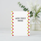 Carte Postale Boutons De Cartoon Mignons En Rouge Et Jaune (Debout devant)