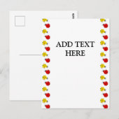 Carte Postale Boutons De Cartoon Mignons En Rouge Et Jaune (Devant / Derrière)