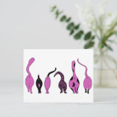 Carte Postale Boutons de chat violet (Debout devant)