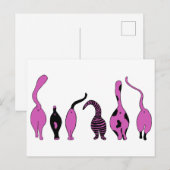 Carte Postale Boutons de chat violet (Devant / Derrière)