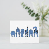 Carte Postale Boutons de chien bleu (Debout devant)