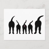 Carte Postale Boutons de chien Silhouette (Devant)