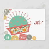 Carte Postale boutons de couture couture couturière (Devant)