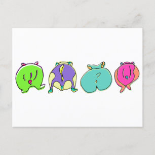 Carte Postale Boutons de hamster colorés