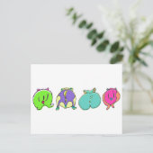 Carte Postale Boutons de hamster colorés (Debout devant)