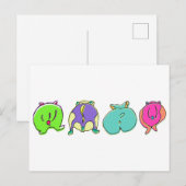 Carte Postale Boutons de hamster colorés (Devant / Derrière)