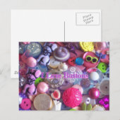 Carte Postale Boutons I Love (Devant / Derrière)