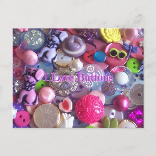 Carte Postale Boutons I Love (Devant)
