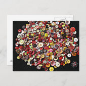 Carte Postale Boutons Vintages des notes de couture (Devant / Derrière)