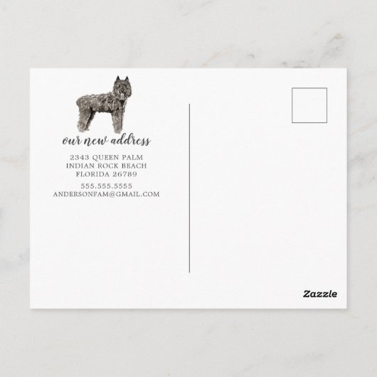 Carte Postale Bouvier des Flandres Moving Faire-part (Dos)