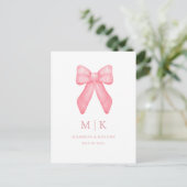 Carte Postale Bow rose gribouillé | Mariage (Debout devant)