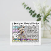 Carte postale Bow Wow Martini pour Chiens Recette (Debout devant)