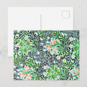 Carte Postale Bower, vintage William Morris motif, (Devant / Derrière)