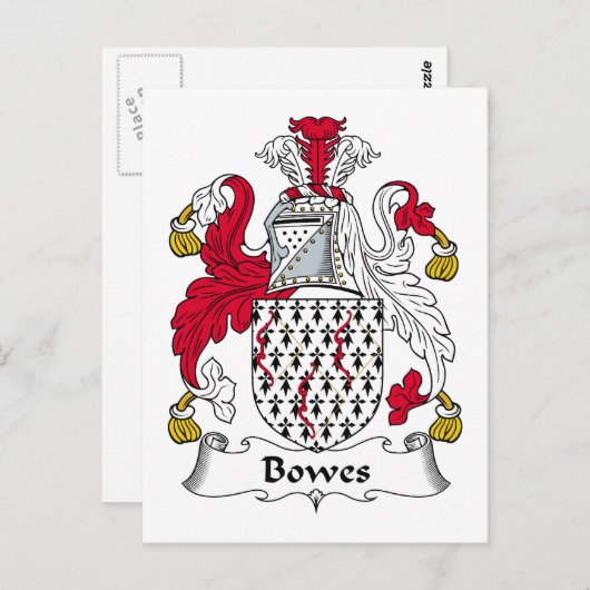 Carte Postale Bowes Family Crest (Devant / Derrière)