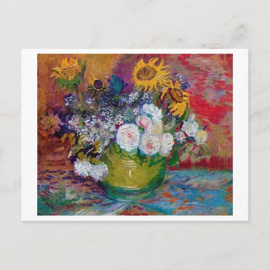 Carte Postale Bowl avec fleurs, Van Gogh (Devant)