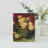 Carte Postale Bowl avec Peonies et Roses par Vincent van Gogh (Debout devant)