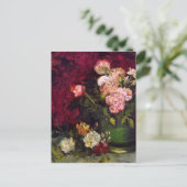 Carte Postale Bowl avec Peonies & Roses Van Gogh Art (Debout devant)