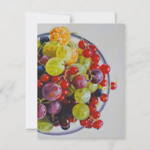 Carte Postale Bowl of Berries - Hyperréaliste Fruit Still Life