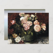 Carte Postale Bowl with Peonies and Roses - Gogh (Devant / Derrière)