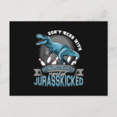 Carte Postale Bowlasaurus Dinosaur Bowling Bowler Strike Cadeau (Devant)
