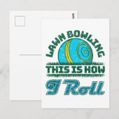 Carte Postale Bowling De Pelouse C'Est Comme Ça Que Je Roule (Devant / Derrière)