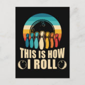 Carte Postale Bowling Fun Strike Lover Retro (Devant)