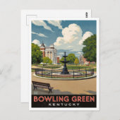 Carte Postale Bowling Green Kentucky Fountain Park Art (Devant / Derrière)