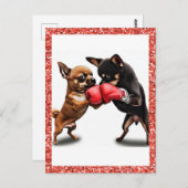 Carte Postale Boxe art Chihuahuas (Devant / Derrière)