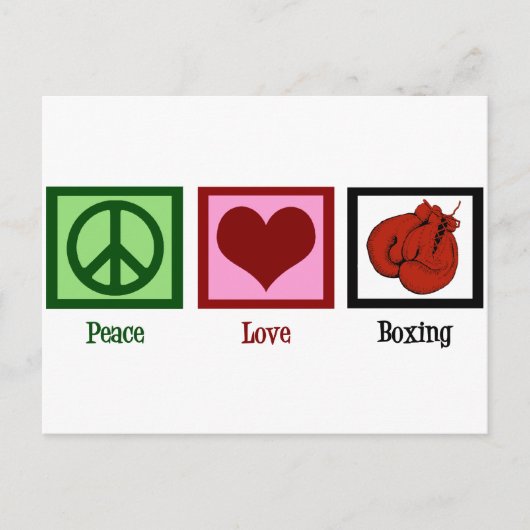 Carte Postale Boxe d'amour pour la paix (Devant)